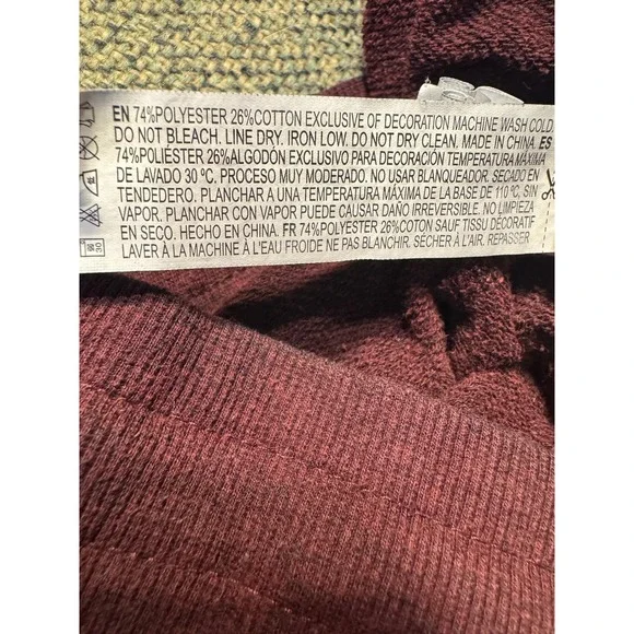 Forever 21 Men's Lounge Jogger Pants Large‎ Maroon Drawstring Pockets Casual - Picture 7 of 7